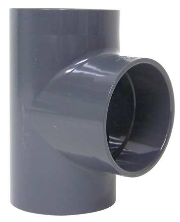 PLASTIC SUPPLY Tee, 4 in Duct Dia, Type I PVC, 8-7/8" L PVCT04