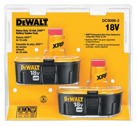 Dewalt 18.0V NiCd Battery, 2.2Ah Capacity (2 Pack) DC9096-2