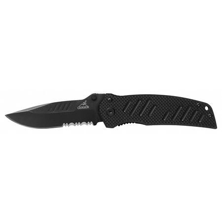 Gerber Folding Knife, Serrated, DropPoint, 3-21/64 31-000594