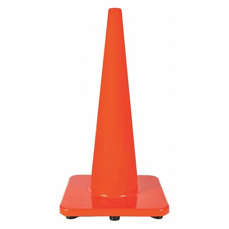 ZORO SELECT Traffic Cone, PVC, 28 In. H, Orange 6VKH0