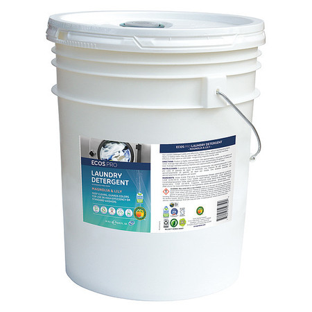 Ecos Pro Laundry Detergent, High Efficiency (HE), Liquid, Bucket, 5 Gal, 320 Loads, Magnolia/Lily Fragrance PL9750/05