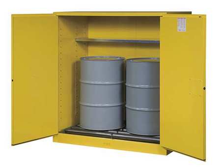 JUSTRITE Flammable Cabinet, Vertical, 2X55 gal., YLW 899170