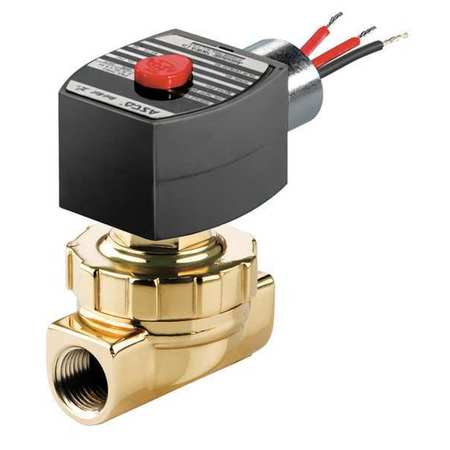 REDHAT 120V AC Brass Steam and Hot Water Solenoid Valve, Normally Closed, 1/2 in Pipe Size EF8220G406120/60