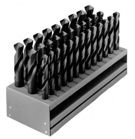 CHICAGO-LATROBE 33PC 1/2 Reduced Shank Silver & Deming Drill Set Chicago-Latrobe 190 Steam Oxide HSS 1/2-1IN 69858