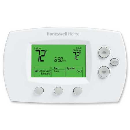 HONEYWELL HOME Low Voltage Thermostat, 5-1-1 or 5-2 Programs, 2 H 2 C, Hardwired/Battery, 24VAC TH6220D1028