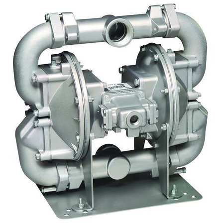 SANDPIPER Double Diaphragm Pump, Stainless steel, Air Operated, Viton, 140 GPM HDF2,DV6S.