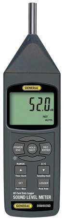 GENERAL TOOLS Sound Meter, Class 1 w/SD Card DSM403SD