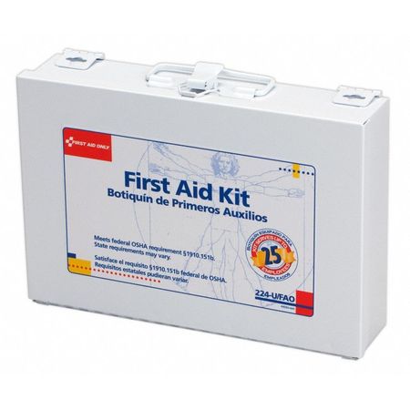 First Aid Only First Aid Kit, Serves 25 People, 107 Components, OSHA Compliant, Metal Case 224-U/FAO