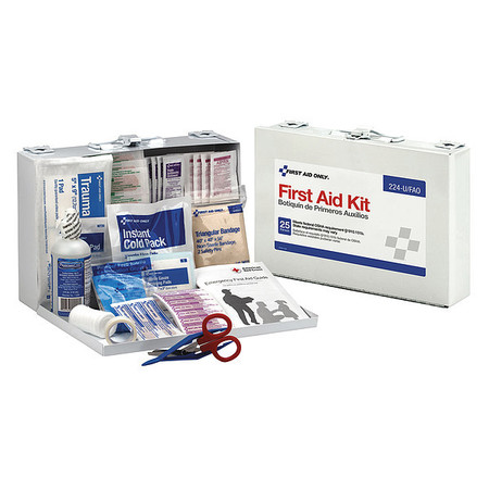 First Aid Only First Aid Kit, Serves 25 People, 107 Components, OSHA Compliant, Metal Case 224-U/FAO