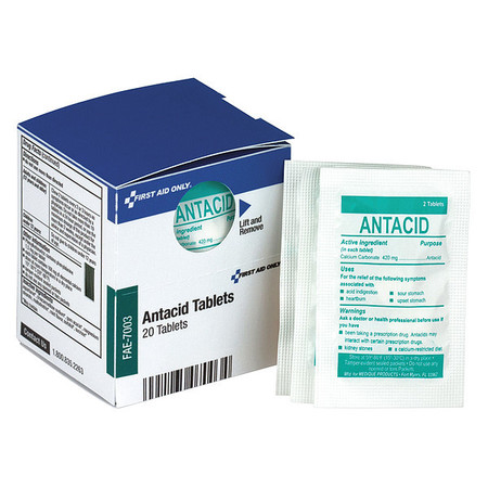 FIRST AID ONLY First Aid Kit Refill, Antacid, 2 Tablets Per Packet, 10 Packets Per Box FAE-7003