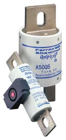 MERSEN Semiconductor Fuse, A50QS Series, Fast-Acting, 500A, 500V AC, Non-Indicating A50QS500-4