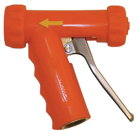 SANI-LAV Pistol Grip Water Nozzle, 3/4" Female, 150 psi, 7 gpm, Safety Orange N1