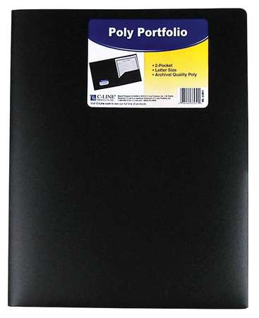 C-LINE PRODUCTS Portfolio 8-1/2 x 11", 2 Pocket, Black, Pk25 33951