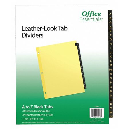 OFFICE ESSENTIALS Office Essentials Black Leather Tab Dividers, Material: Paper 7278211483