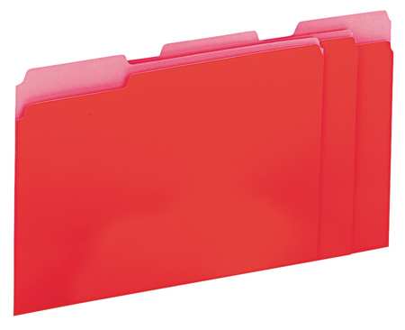Universal File Folder 9-3/8" x 11-3/4", 1/3-Cut Tab, Red, Pk100 UNV12303
