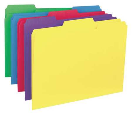 UNIVERSAL File Folder 9-3/8" x 11-3/4", 1/3-Cut Tab, Assorted Colors, Pk100 UNV12306
