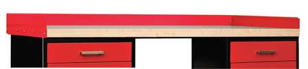 HALLOWELL Side/Back Rail Kit, 60Wx24Dx4-1/2H, Red FKSBRK6024RR-HT