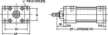 Speedaire Flange Mount, 4 In 6X480