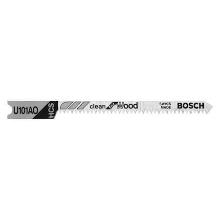 BOSCH Jigsaw Blade, U-Shank, 2-3/4 In. L, PK5 U101AO