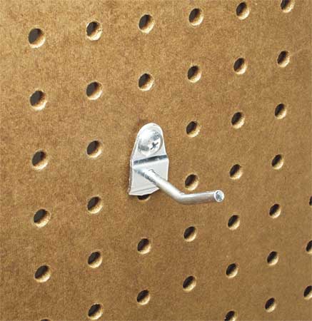 Triton Products 1 In. Single Rod 30 Degree Bend Steel Pegboard Hook for 1/8 In. and 1/4 In. Pegboard 10 Pack 71123