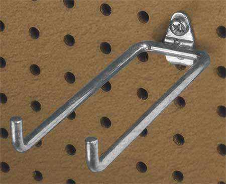 Triton Products 5-3/4 In. Double Rod 80 Degree Bend Steel Pegboard Hook for 1/8 In. and 1/4 In. Pegboard 10 Pack 72618