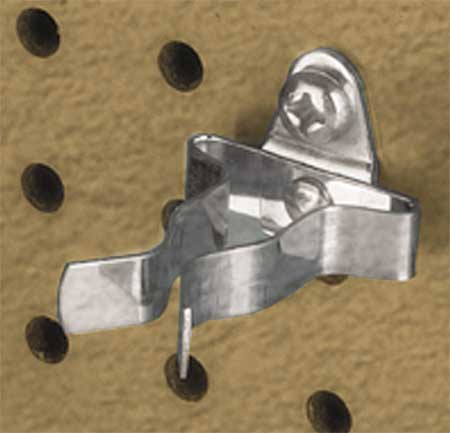 Triton Products 3/4 In. to 1-1/4 In. Hold Range Steel Ext Spring Clips for 1/8 In. and 1/4 In. Pegboard 10 Pack 73107