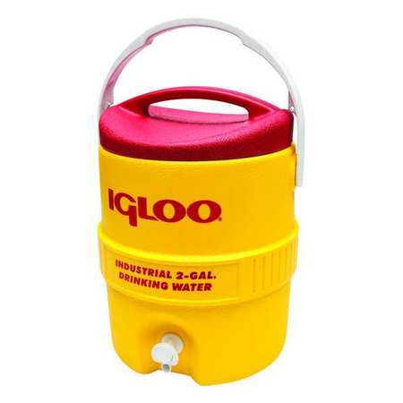 Igloo Beverage Cooler, 2 gal., Yellow 421