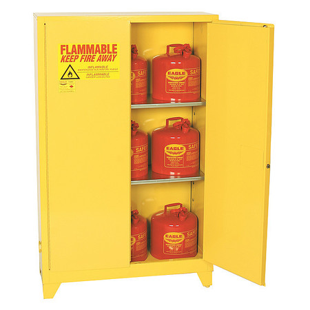 EAGLE MFG Flammable Safety Cabinet, 60 gal., Yellow 1962XLEGS