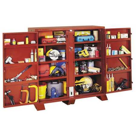 Crescent Jobox Heavy-Duty Jobsite Cabinet, High-Strength Shelf Storage, 60" W x 24" D x 60" H 1-694990