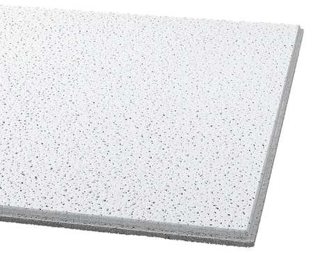 Armstrong World Industries Fine Fissured Ceiling Tile, 24 in W x 24 in L, Beveled Tegular, 9/16 in Grid Size, 16 PK 1734