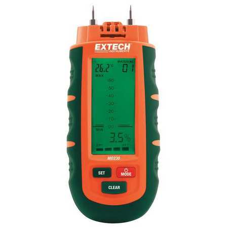 Extech Moisture Meter Kit, 1 to 75 per. (Wood) MO230