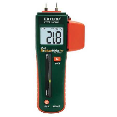 EXTECH Pin/Pinless Moisture Meter Kit, 0.99.9 MO265