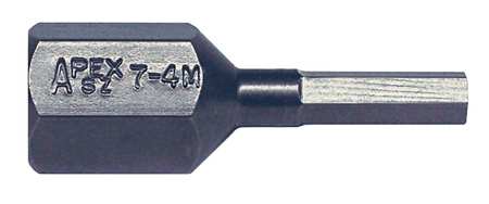 Apex Tool Group Torsion Bit, Metric, 7/16", Hex, 4mm, 7/8" SZ-7-4MM