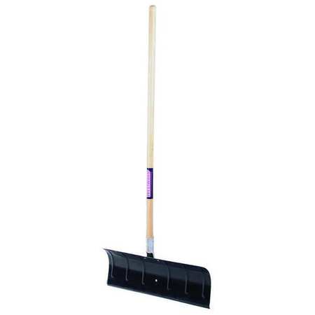 Westward Snow Shovel, 49 1/2 in Wood Straight Handle, Carbon Steel Blade Material, 24 in Blade Width 6YU37