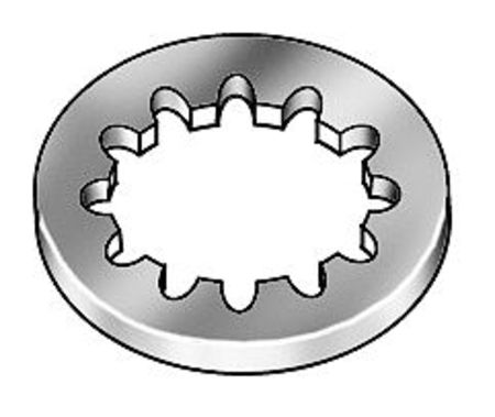 ZORO SELECT Internal Tooth Lock Washer, For Screw Size #8 18-8 Stainless Steel, Plain Finish, 100 PK SIWIX0-8USA-100BX