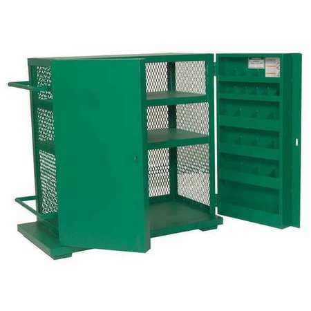 GREENLEE Mesh Back Storage Cabinet, Green, 48 in W x 28 in D x 52 in H 5060MESH