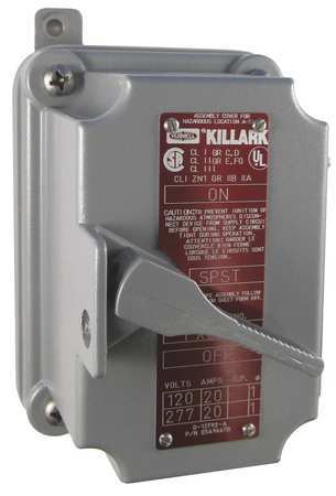 KILLARK Manual Motor Switch, HazLoc, 600V, 2 Pole FXSX12