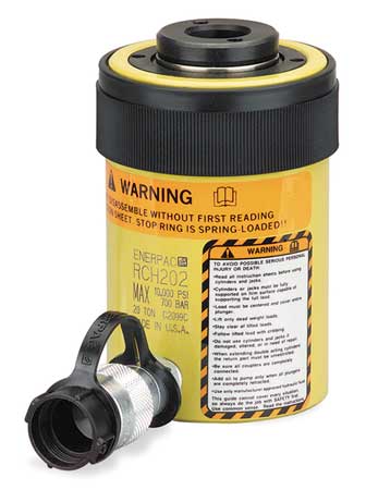 ENERPAC RCH202, 23.6 ton Capacity, 2.00 in Stroke, Single-Acting, Hollow Plunger Hydraulic Cylinder RCH202