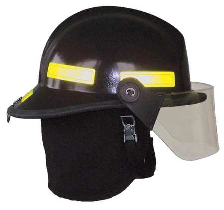 FIRE-DEX Fire Helmet, Black, Modern 911H714