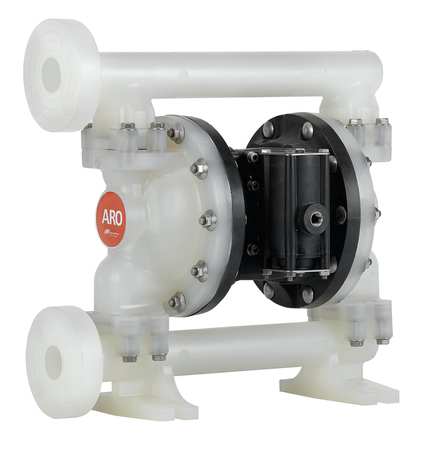 ARO Double Diaphragm Pump, Polypropylene, Air Operated, PTFE, 53 GPM PD10P-FPS-PTT