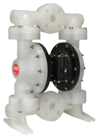 Aro Double Diaphragm Pump, Polypropylene, Air Operated, PTFE, 123 GPM PD15P-YPS-PTT