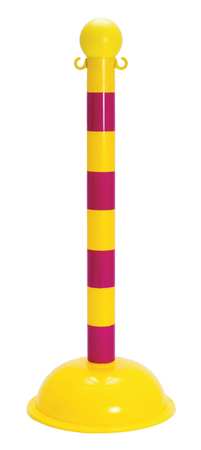 Zoro Select 2.5" Diameter Striped Stanchion - Yellow/Magenta, 6 pk 96430-6