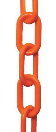 ZORO SELECT 2" (#8, 51 mm.) x 300 ft. Safety Orange Plastic Chain 50012-300