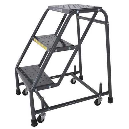 Ballymore 28 1/2 in H Steel Rolling Ladder, 3 Steps, 450 lb Load Capacity 318P