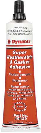 Dynatex Construction Adhesive, Black, 5 fl oz, Tube 6 PK 49429