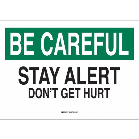 BRADY Safety Reminder Signs, 10" H, 14" W, Polyester, Rectangle, English, 88811 88811