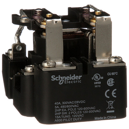 Schneider Electric Open Power Relay, Surface Mounted, DPST-NO, 240V AC, 6 Pins, 2 Poles 199AX-10