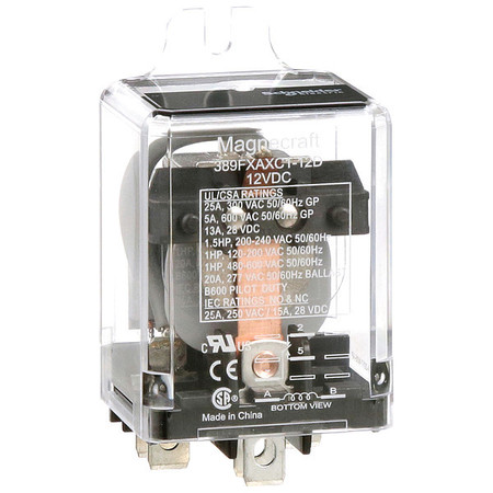 SCHNEIDER ELECTRIC Enclosed Power Relay, 5 Pin, 12VDC, SPDT 389FXAXC1-12D