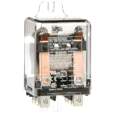 SCHNEIDER ELECTRIC Enclosed Power Relay, Surface (Side Flange) Mounted, DPDT, 240V AC, 8 Pins, 2 Poles 389FXBXC1-240A