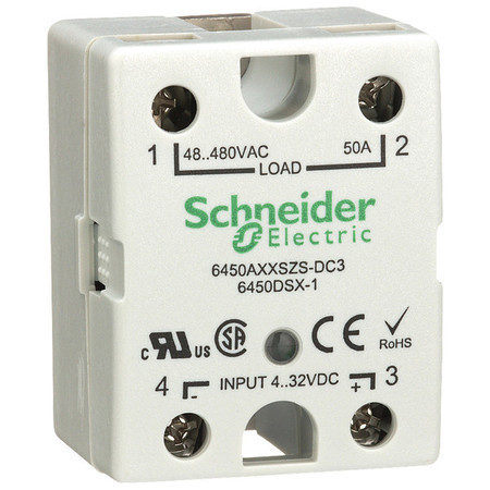 Schneider Electric Solid State Relay, 3 to 32VDC, 50A 6450AXXSZS-DC3